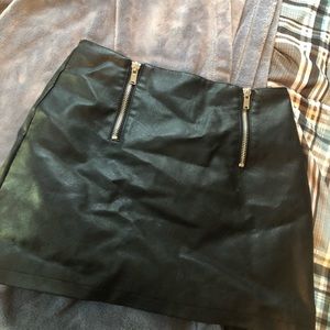 black leather skirt